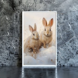 vintage bunny art, floral art prints, wall art print, gifts, fall wall decor, digital art prints, digital downloads, wall art print