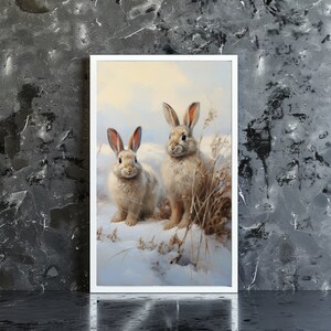 vintage bunny art, floral art prints, wall art print, gifts, fall wall decor, digital art prints, digital downloads, wall art print