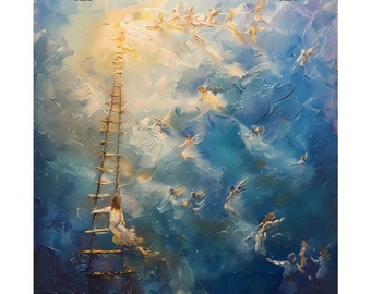 Jacob's Ladder Art Poster: Bijbelse visie op hemel en aarde