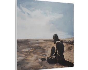 Jesus in the Desert Canvas Print: Biblical Wall Art