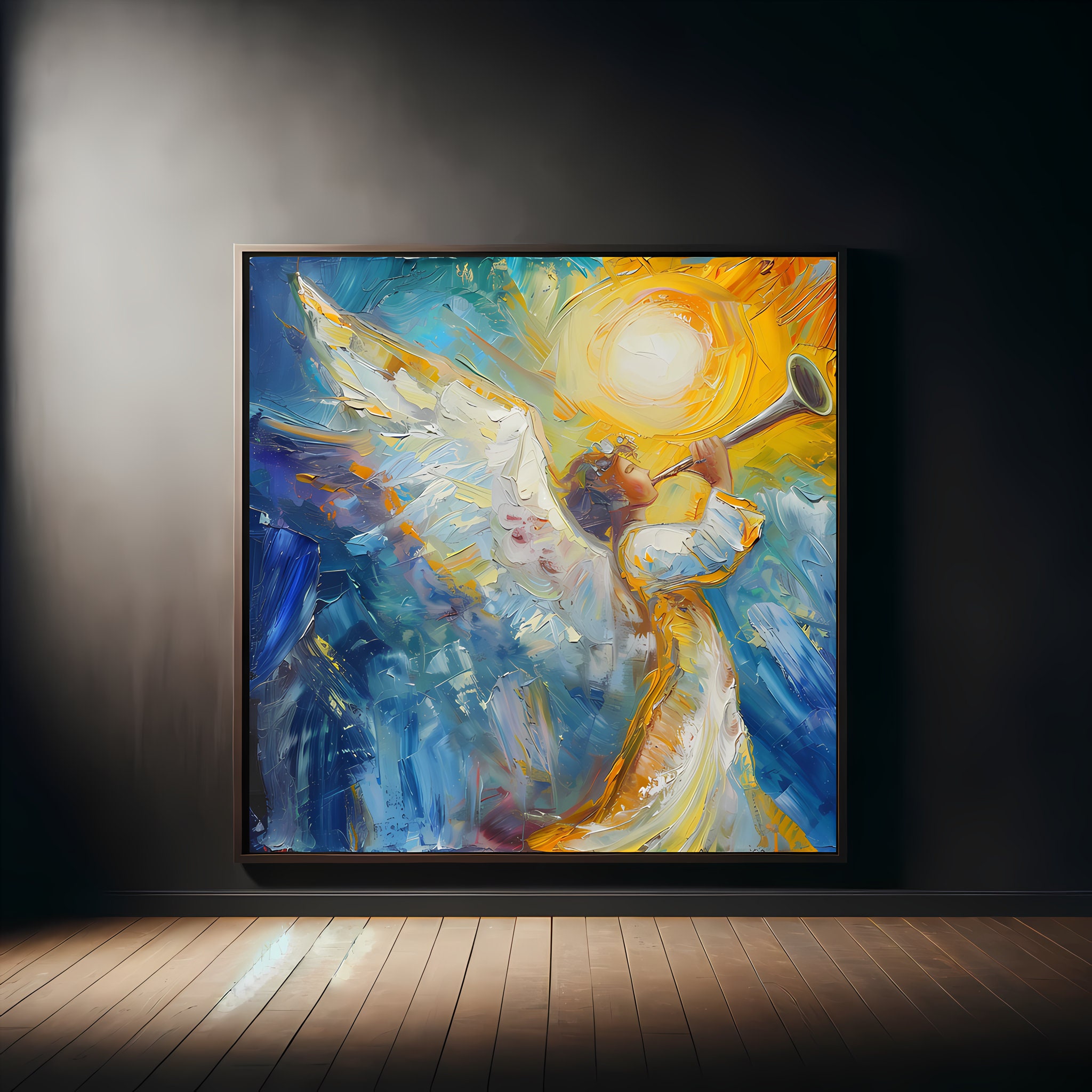 Angel Trumpet Canvas Print: Revelation Bible Art, Divine Plan - Etsy