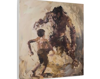 David and Goliath Canvas Print: Biblical Story Wall Art