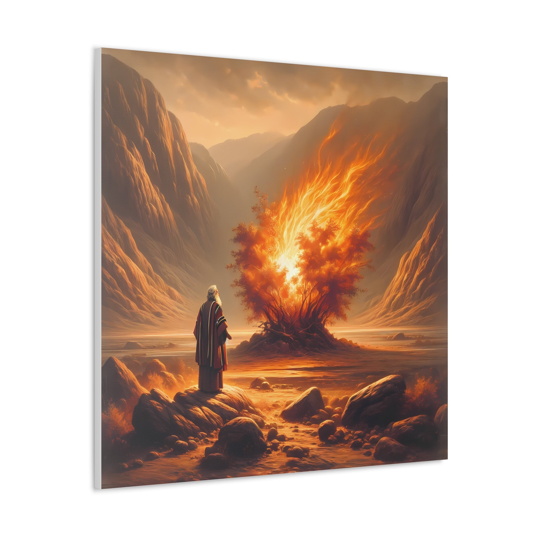 Burning Bush Canvas Print: Vintage Realism, Biblical Art - Etsy