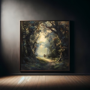 Balaam and Donkey Vintage Oil Painting: Biblical Art Print (Digital Download)