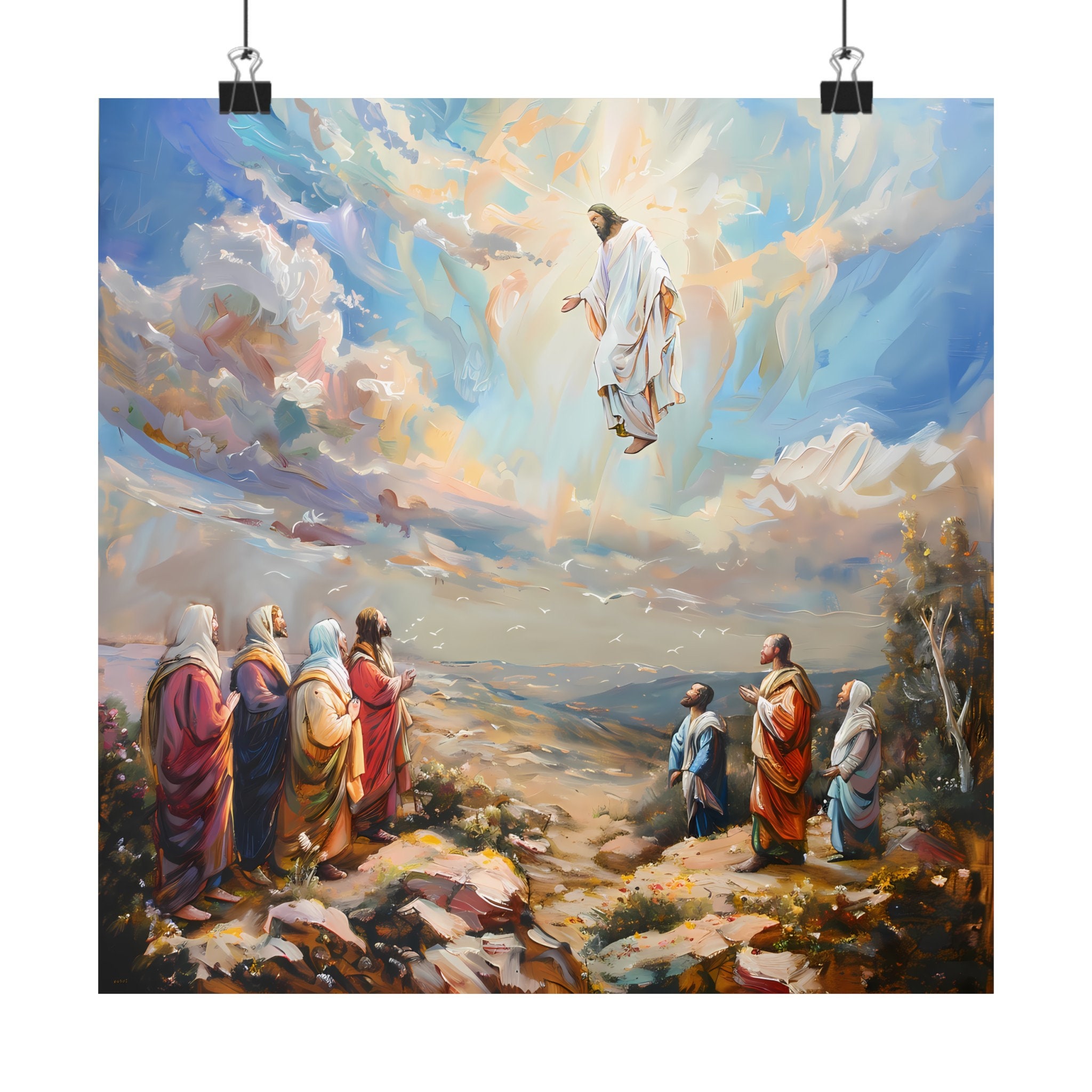 Ascension of Jesus Christ Poster New Testament Biblical Art Etsy