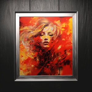 Woman of Flame, Painting, Digital Download, Printable, Wall Art, Home Decor