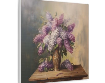 Lilac Still Life Canvas Print: Floral Arrangement Painting