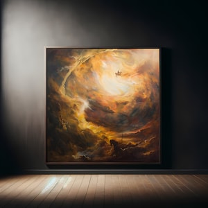 Elijah Ascension Painting Elijah Painting Religious Art Print Bible Story Art Bibilical Art Print Christian Digital Download