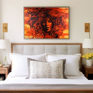 Woman of Flame, Painting, Wall Art, Home Decor,Digital Download, Printable
