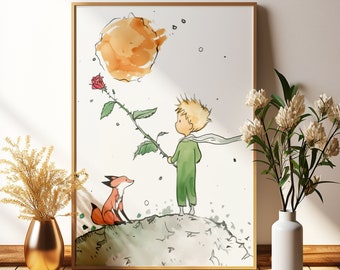 The Little Prince Watercolor Nursery Art Print (Digital Download)