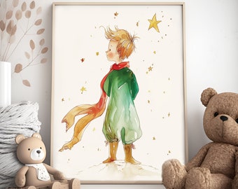 The Little Prince Watercolor Nursery Art Print (Digital Download)