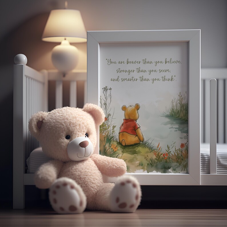 Pooh Quote Rivers Winnie-the-pooh Watercolor Nursery Art: Inspirational Quote (digital ...