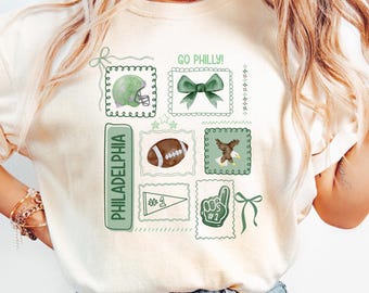 Coquette Eagles Crewneck Sweatshirt, Doodle Football t-shirt, Game Day tee, Girly Football Shirt, Gift for Philadelphia Fan, Kid Football
