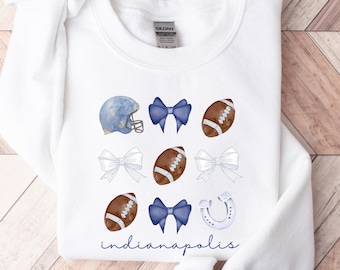 Coquette Indianapolis Football Sweatshirt, Cozy Football Sweatshirt, Game Day shirt, Girly Football Shirt, Gift for colt Fan, Kids Football