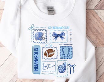 Coquette Indianapolis Football Sweatshirt, Cozy Football Sweatshirt, Game Day shirt, Girly Football Shirt, Gift for colt Fan, Kids Football