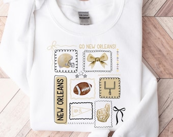 Comfort Colors® Coquette New Orleans Football Sweatshirt, Football Tee, Game Day T-shirt, Girly Football Shirt, Gift for saint Fan, Kids Tee