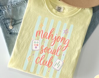 Comfort Colors® Cracks Dots Bams Mahjong Shirt, Funny Mahj Tee, Mahjong Social Club, Mahjong Lover Gift, Crak Dot Bam, Game Night T-Shirt