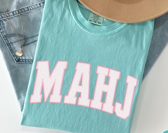 Comfort Colors® Mahjong with Mah Girls Shirt, Funny Mahj Tee, Mahjong Social Club, Mahjong Lover Gift, Crack Dot Bam, Game Night T-Shirt