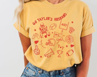 Comfort Colors® Go Taylor’s Husband Shirt,Taylor Travis Fan Shirt,Girl Kansas City Football Tee,Taylor Fan Kansas City Football Game Day Tee