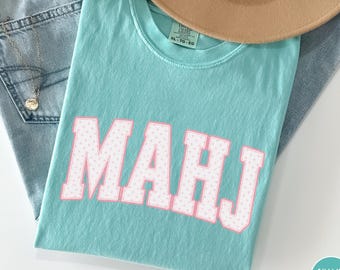 Comfort Colors® Mahjong with Mah Girls Shirt, Funny Mahj Tee, Mahjong Social Club, Mahjong Lover Gift, Crack Dot Bam, Game Night T-Shirt