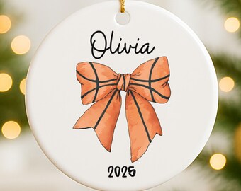 Personalized Basketball Ornament, Custom Name Christmas Ornament, Basketball Player Gift, Basketball Coach Gift, Basketball Team Ornament