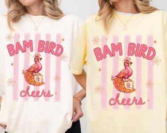 Comfort Colors® Bam Bird Cheers Mahjong Shirt, Funny Mahj Tee, Mahjong Social Club, Mahjong Lover Gift, Crak Dot Bam, Game Night T-Shirt
