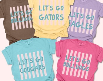Custom Mascot Comfort Colors® T-shirt, Colorful Game Day Shirt, Personalized School Spirit Tee, Sport Team Shirt, Matching Mascot Tshirts