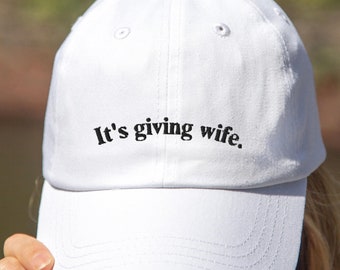 It's Giving Wife Bridal Baseball Hat, Funny Bride Hat, Engagement Gift Idea, Bachelorette Party Accessory, Bride To Be, Gift for Bride
