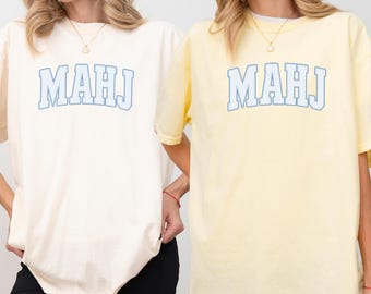 Comfort Colors® Mahjong with Mah Girls Shirt, Funny Mahj Tee, Mahjong Social Club, Mahjong Lover Gift, Crack Dot Bam, Game Night T-Shirt