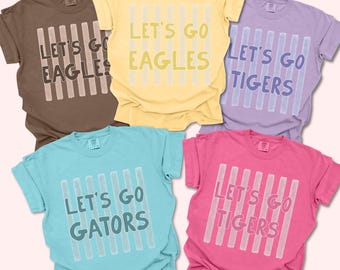 Custom Mascot Comfort Colors® T-shirt, Colorful Game Day Shirt, Personalized School Spirit Tee, Sport Team Shirt, Matching Mascot Tshirts