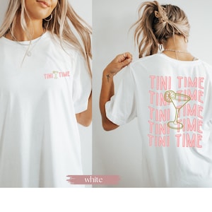 Tini Time Comfort Colors® Shirt, Martini Tee, Fun Gift for Her, Cocktail Lover&#39;s T-Shirt, Cute Martini Shirt, Bachelorette Shirt