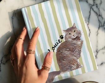 Custom Hardcover Journal with Pet Photo + Name Personalized Dog Hardcover Journal Personalized Journal Custom Notebook Cat Notebook Cover