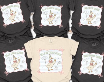 Comfort Colors® Custom Silly Goose Tees, One Silly Goose Birthday TShirt, Funny Birthday Tee, Birthday Gift, Coquette Goose, Bday Sweatshirt