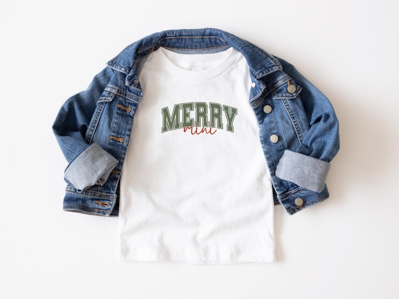 Merry Mama Mini Matching Christmas Shirts, Mommy and Me Holiday Outfit