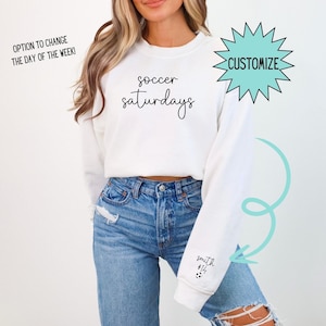 Custom Soccer Sweatshirt, Personalized Soccer Mom Gift, Soccer Player Crewneck with Name & Jersey Number, Custom Team Apparel, Gameday Shirt