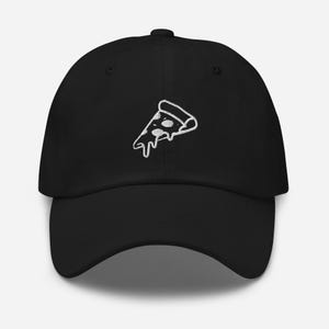 Embroidered Pizza Hat, Funny Pizza Lover Gift, Unisex Adjustable Dad Hat, Baseball Cap, Christmas Gift for Him | Foodie Hat for Pizza Fans