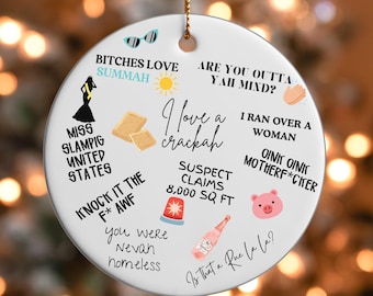 Reality TV Ornament, Funny RHORhode Island, Gift for Reality TV Lover, Best Friend Gift, Reality Housewives Merch, Funny Gift for her