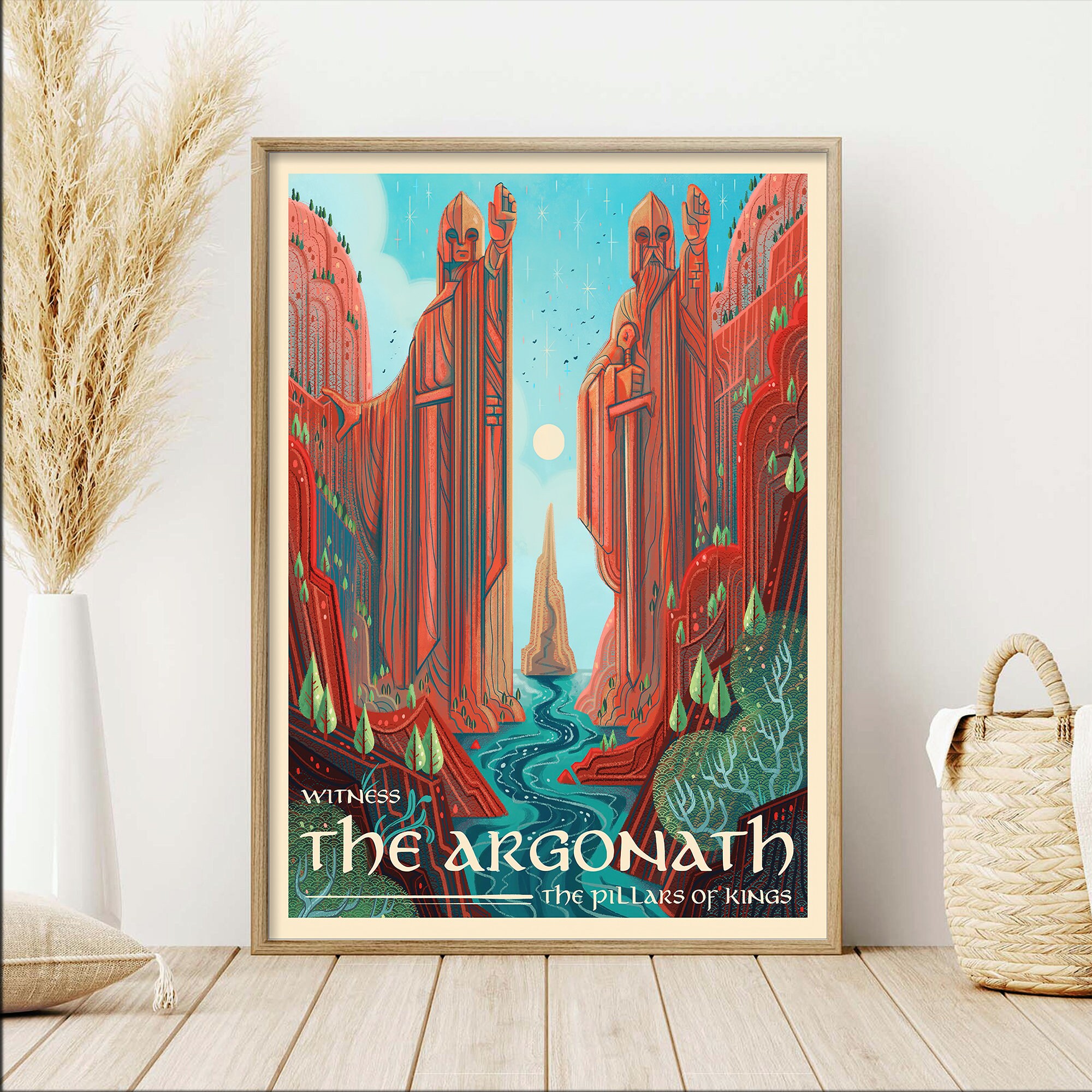 The Argonath Wall Print Lord Of The Ring Wall Art Middle Earth Travel