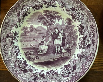 Ruth Boas Purple Transferware plate