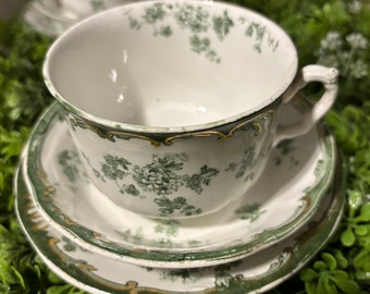 Antique Ridgways Chiswick Teacup, Saucer and Bowl