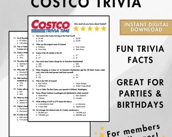 Costco Trivia - 20 Questions with Answer Key for Super Members