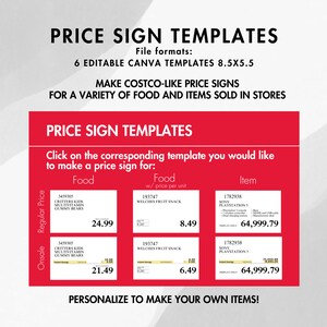 Costco Party Pack Essentials Customizable Price Signs Welcome to the
