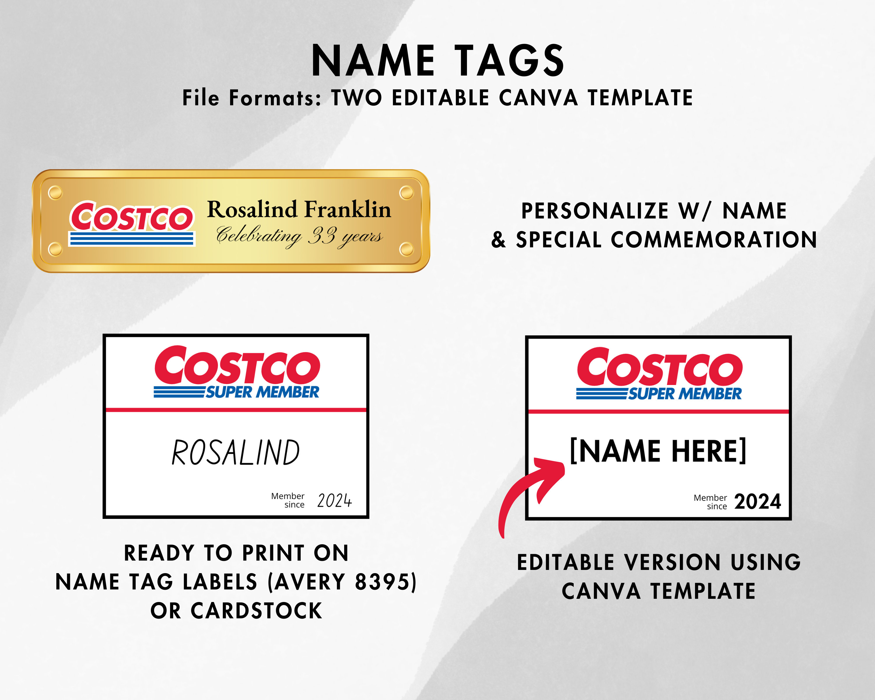 Costco Party Pack Starter Customizable Price Signs, Invitation