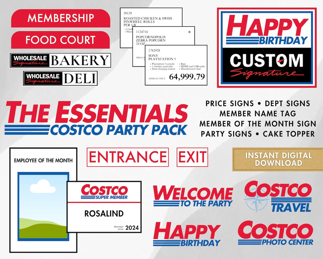 Costco Party Pack Essentials Customizable Price Signs, to the Costco Party Pack Essentials Customizable Price Signs, to the