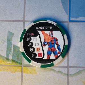 3 piece Fan Made Heroclix Manhunter Bystander Token set.
