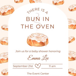 There Is A Bun In The Oven Baby Shower Invitation, Fall Baby Shower