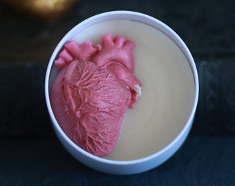 Gothic Heart Candle 8 oz - Bohemian Rose Scented Pillar Wax Candle  | Goth Gifts for Her | Gothic Gifts | Free Shipping