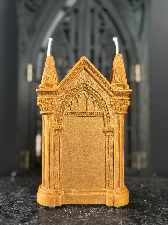 Mirror Spell Candle – Gothic Ritual Decor, Shadow Work, Moon Magic
