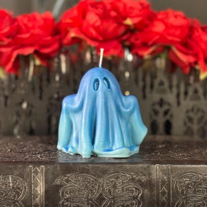 Ghost Candle | Fall Candle | Halloween Candle | Scented | Pillar Wax Candle | Decor Candle | Gothic Candle | Goth Decor |  Dark Academiac