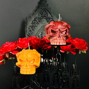Skull Hand Held Candle | Pumpkin Spice Scented Candle | Gothic Candle | Dark Academia | Spooky Szn Candle | Halloween Candle | FREE SHIPPING